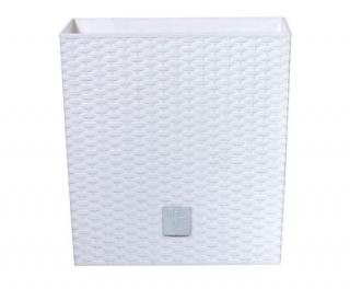 PROSPERPLAST Květináč ratanový Rato low 26,2x26,2,výška26,6cm DRTS265L,bílý