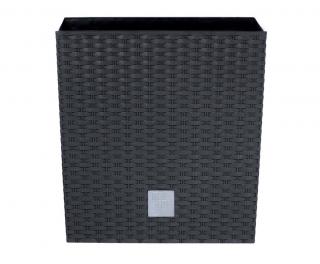 PROSPERPLAST Květináč ratanový Rato low17x17, výška 17cm DRTS170L, antracit