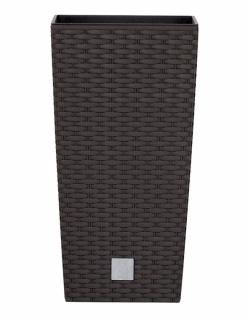 PROSPERPLAST Květináč RATO SQUARE DRTS240, 24x24cm hnědý