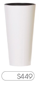 PROSPERPLAST Květináč TUBUS shine DTUS250S, 15,5L, bílý