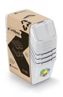 PROSPERPLAST Sada 4 odpadkových košů SORTIBOX I 4 x 20 l popelavý