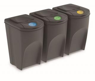 Prosperplast Sortibox 3 x 35 l šedý kámen