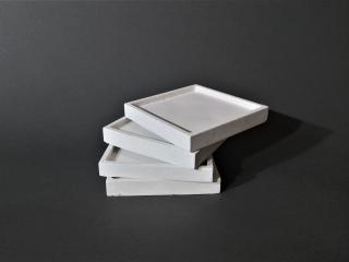 Betonové podtácky bílé, čtverec, 4 kusy