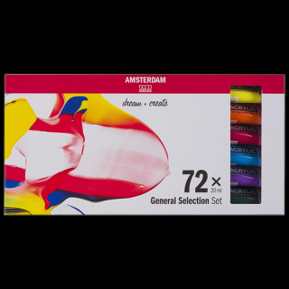 Akrylové barvy Amsterdam - sada 72 x 20 ml - General selection (Akrylové barvy Amsterdam Standard Series - General selection)