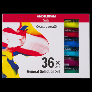 Akrylové barvy Amsterdam – set 36x20 ml - General selection (Akrylové barvy Amsterdam Standard Series)