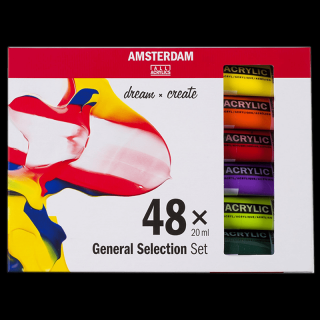 Akrylové barvy Amsterdam – set 48x20 ml - General selection (Akrylové barvy Amsterdam Standard Series)