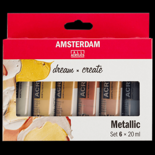 Akrylové barvy Amsterdam – set 6x20 ml - Metallic (Akrylové barvy Amsterdam Standard Series - Metallic)