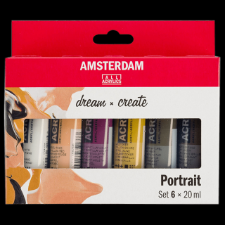 Akrylové barvy Amsterdam – set 6x20 ml - Portrait (Akrylové barvy Amsterdam Standard Series - Portrait)