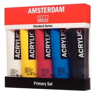 Akrylové barvy Amsterdam Standard Series 120 ml - 5ks - Primary set (Akrylové barvy Amsterdam Standard Series 120 ml - 5ks - Primary set)