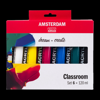 Akrylové barvy AMSTERDAM Standard Series Classroom set - 6x120 ml (Akrylové barvy AMSTERDAM Standard Series Classroom set - 6x120 ml)