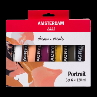 Akrylové barvy AMSTERDAM Standard Series Portrait sada - 6 x 120 ml (Akrylové barvy AMSTERDAM Standard Series Portrait sada - 6 x 120 ml)