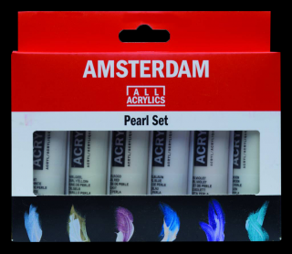 Akrylové barvy Perleťové Amsterdam Standard - set 6 x 20 ml (Akrylová barva Perleťová Amsterdam Standard 20 ml)