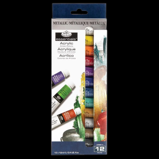 Akrylové barvy Royal &amp; Langnickel - metalické barvy, 12x12ml (Akrylové barvy Royal &amp; Langnickel - metalické barvy, 12x12ml)