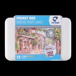 Akvarelové barvy Van Gogh - Pocket box 12 kalíšků + 3 ZDARMA (Royal Talens Van Gogh akvarelové barvy - pocket box plast 20HP8631)