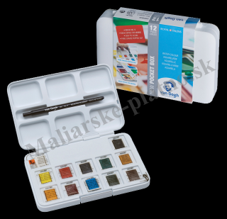 Akvarelové barvy Van Gogh - Pocket box 12 kalíšků (Royal Talens Van Gogh akvarelové barvy - pocket box plast 20HP8631)