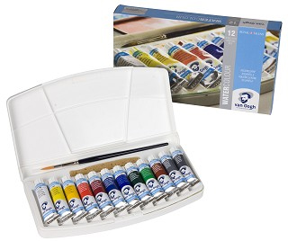 Akvarelové barvy Van Gogh - sada 12 x 10 ml plast