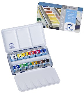 Akvarelové barvy Van Gogh - set 12 kalíškov plech
