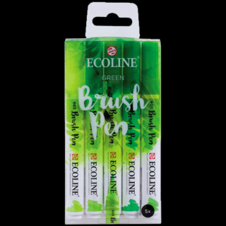 Akvarelové pera Ecoline - Green - sada 5 ks (Talens Akvarelové pera Ecoline X5)