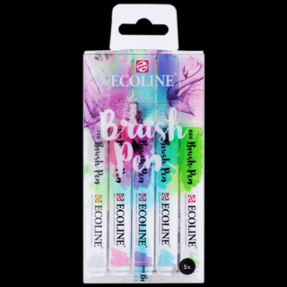 Akvarelové pera Ecoline - Pastel - sada 5 ks (Talens Akvarelové pera Ecoline X5)