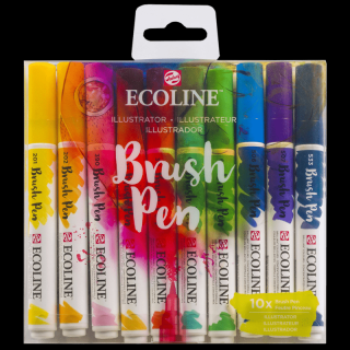 Akvarelové pera Ecoline - sada 10 ks - Illustrator (Talens Akvarelové pero Ecoline Brush Pen)