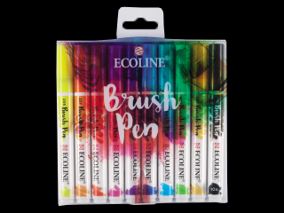 Akvarelové pera Ecoline - sada 10 ks (Talens Akvarelové pero Ecoline Brush Pen)