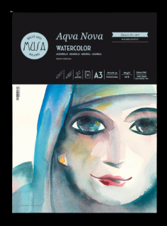Akvarelový papír MUSA Aqva Nova 12 listů - 300g - různé velikosti (Blok papírů pro akvarel)