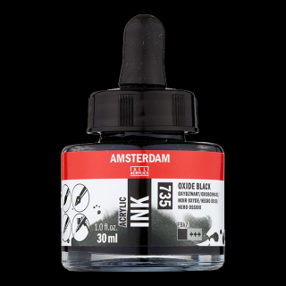 Amsterdam Akrylový inkoust 30 ml - Oxide Black 735 (Amsterdam Akrylový inkoust 30 ml - Oxide Black 735)