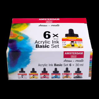 Amsterdam Basic sada akrylových inkoustů 6 x 30 ml (Amsterdam Basic sada akrylových inkoustů 6 x 30 ml)