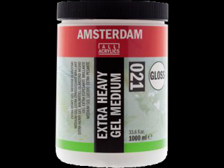 Amsterdam Extra husté gelové médium lesklé 021 - 1000 ml (Amsterdam média - extra heavy gel medium glossy plast.bucket 1000 ml)