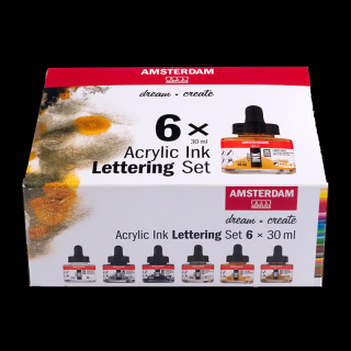 Amsterdam Lettering sada akrylových inkoustů 6 x 30 ml (Amsterdam Lettering sada akrylových inkoustů 6 x 30 ml)