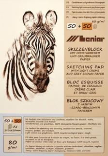 Blok papírů Leniar Zebra - různé formáty (Leniar Zebra - hnědé a krémové papíry - 80 g/m2)