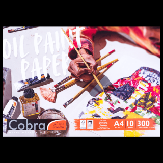 Blok papírů pro olejové barvy Cobra - A4 (Blok papírů pro olejové barvy Cobra - A4, 300g, 10 listov)