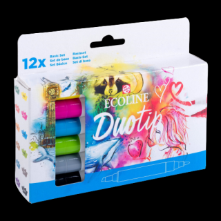 Ecoline Duotip markery Basic set | 12 barev (Ecoline popisovače duotip)