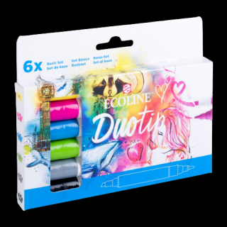 Ecoline Duotip markery Basic set | 6 barev (Ecoline popisovače duotip)