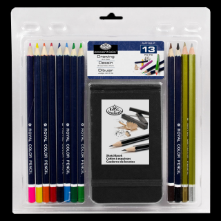 Farebné tužky se sketchbookem Royal Langnickel - sada 13 ks