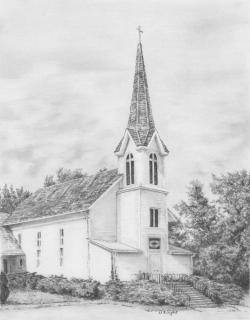 Kreativní sada na skicování - Kostel (Royal Langnickel set na skicování podle předlohy)