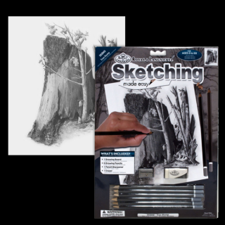 Kreativní sada na skicování - Pařez stromu (Royal &amp; Langnickel set na skicování podle předlohy)