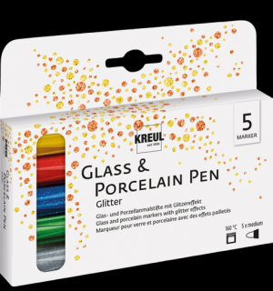 Kreul Glitrová sada markerů na sklo a porcelán - 5ks (marker na sklo a porcelán)