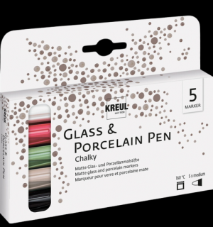 Kreul marker na sklo a porcelán chalk medium set - 5ks (fixy na sklo a porcelán)