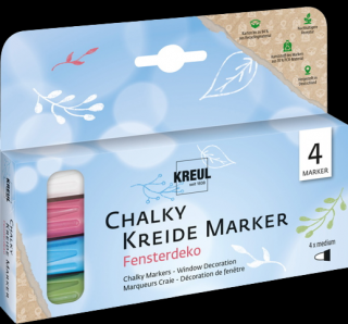 Kreul sada křídových markerů Chalk Window Decoration- 4ks (sada kriedových markerov)