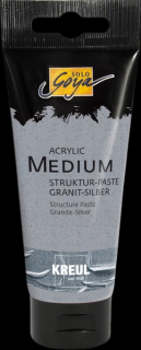 Kreul Strukturovací pasta Solo Goya Granite-Silver 100 ml (strukturovací pasta stříbrná)