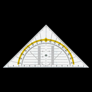 Leniar - geometrický trojúhelník s úhloměrem - 16 cm (Leniar - geometrický trojúhelník s úhloměrem - 16 cm)