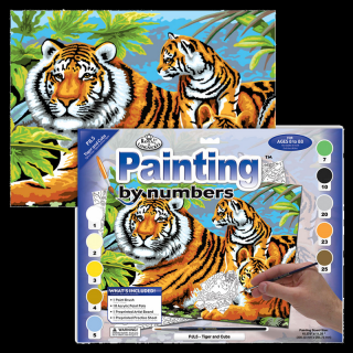 Malování podle čísel formát A3 - Tigre (Sada na malování podle čísel Royal &amp; Langnickel)