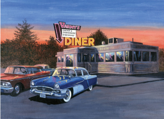 Malování podle čísel - Klub 50's Dinner (Sada na malování podle čísel Royal &amp; Langnickel)