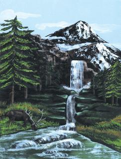 Malování podle čísel na plátno - Horský vodopád (Sada na maľovanie podľa čísiel na plátno Royal Langnickel - A4)
