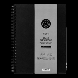 MUSA Estro Black Černý papír 185g/40 listů - různé velikosti (MUSA Estro Black Černý papír 185g/40 listů)