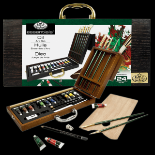 Olejový malířský set v dřevěném boxu Royal &amp; Langnickel - set 24ks (Olejový dřevěný box Royal &amp; Langnickel - 24ks)