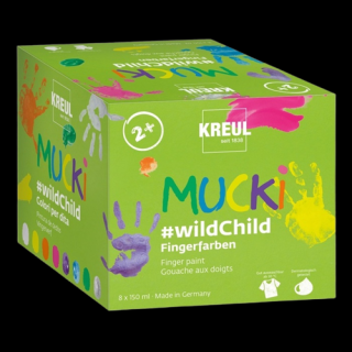 Prémiová sada prstových barev Kreul MUCKI #wildChild 8x150ml (sada prstových barev pro děti)