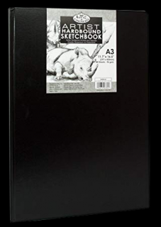 Royal Langnickel black sketch book - A3, 80 listov  (Čierny skicár Royal 80 listov papíru (96 g/m2))