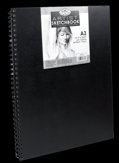 Royal Langnickel black sketch book - A3, 80 listov (Čierny skicár Royal 80 listov papíru (96 g/m2))